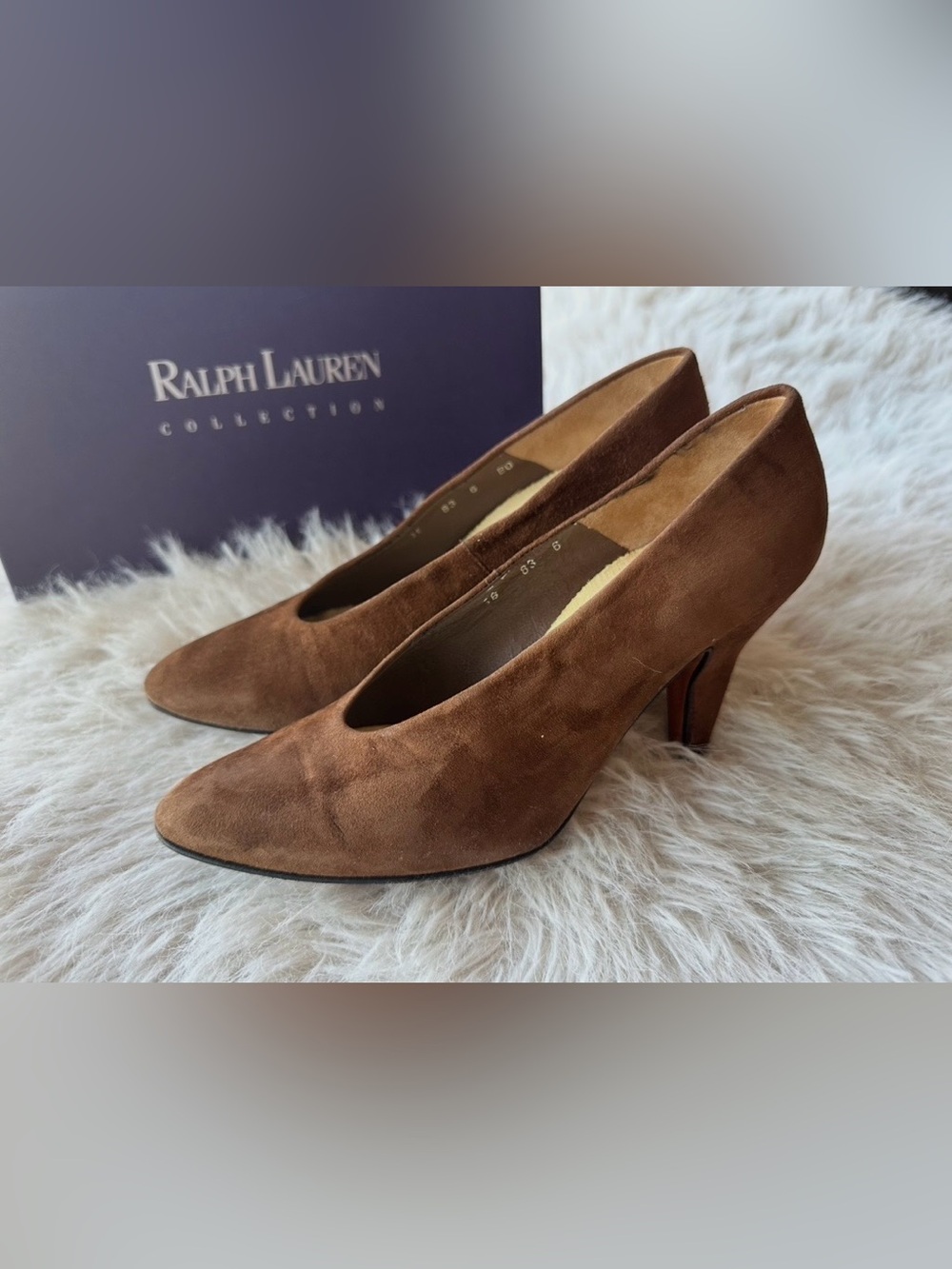 Vintage from 90’s Chestnut Brown Suede Pointed-Toe Pumps size 6 EU 36